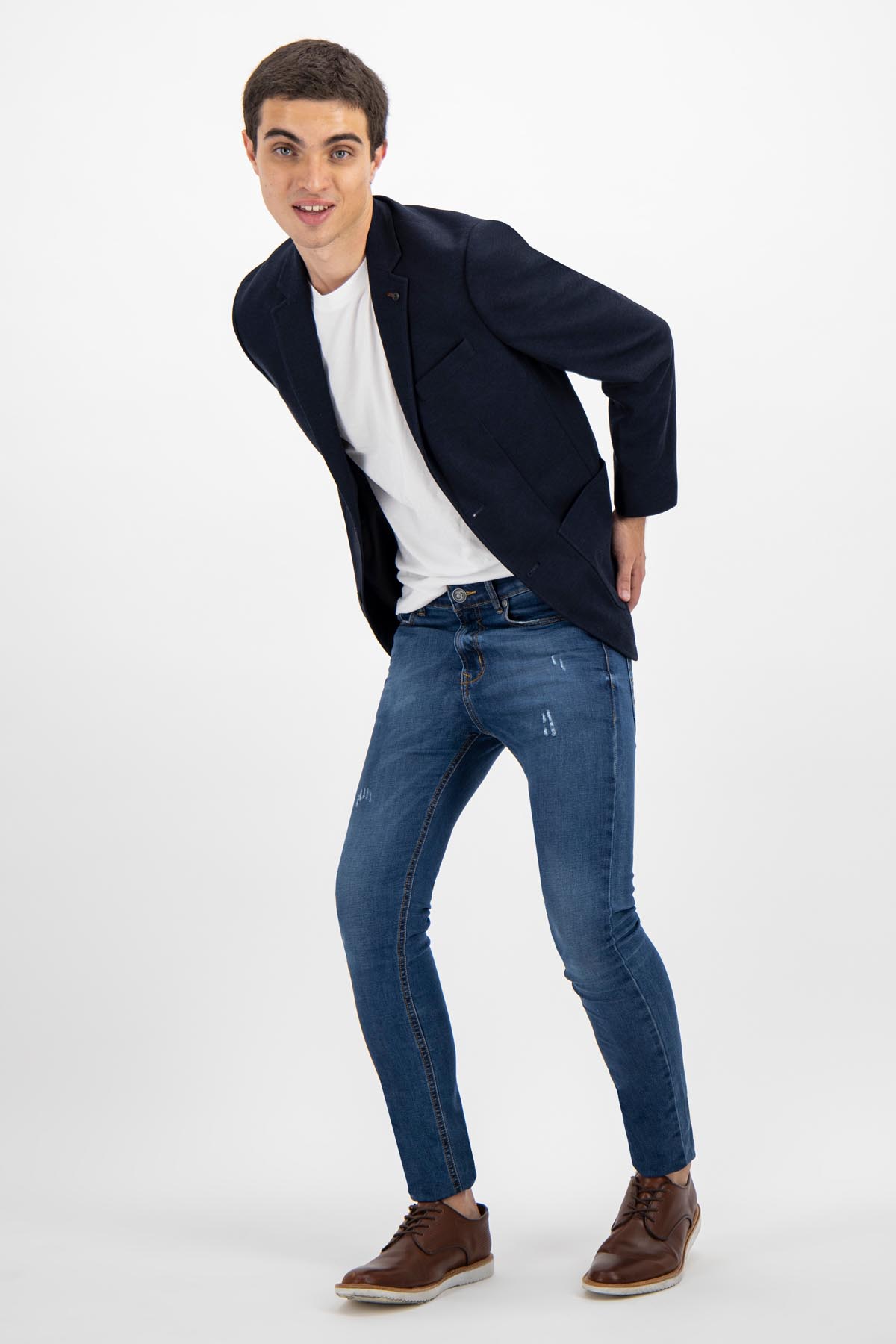 SACO AZUL NAVY SLIM FIT MENS FASHION image number 0