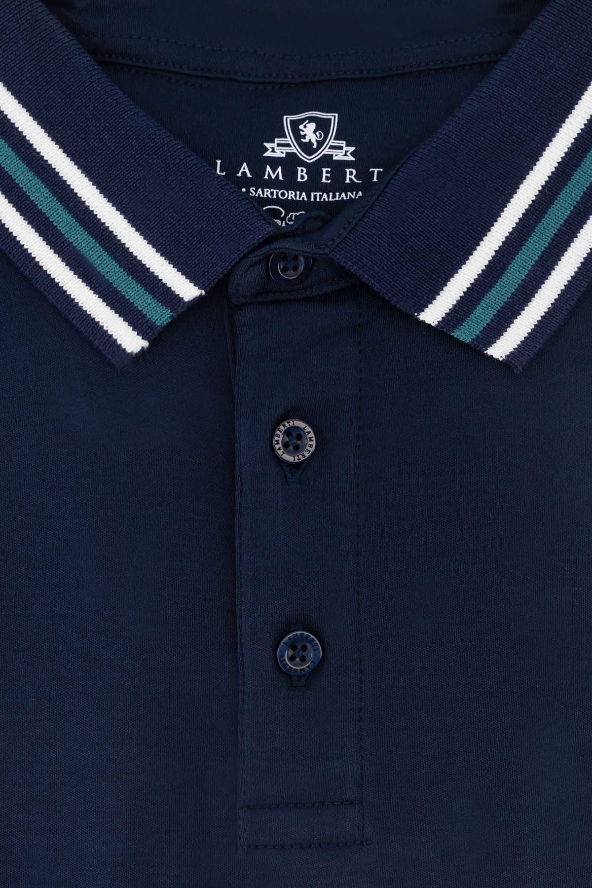 POLO AZUL NAVY CONTEMPORARY FIT LAMBERTI image number null