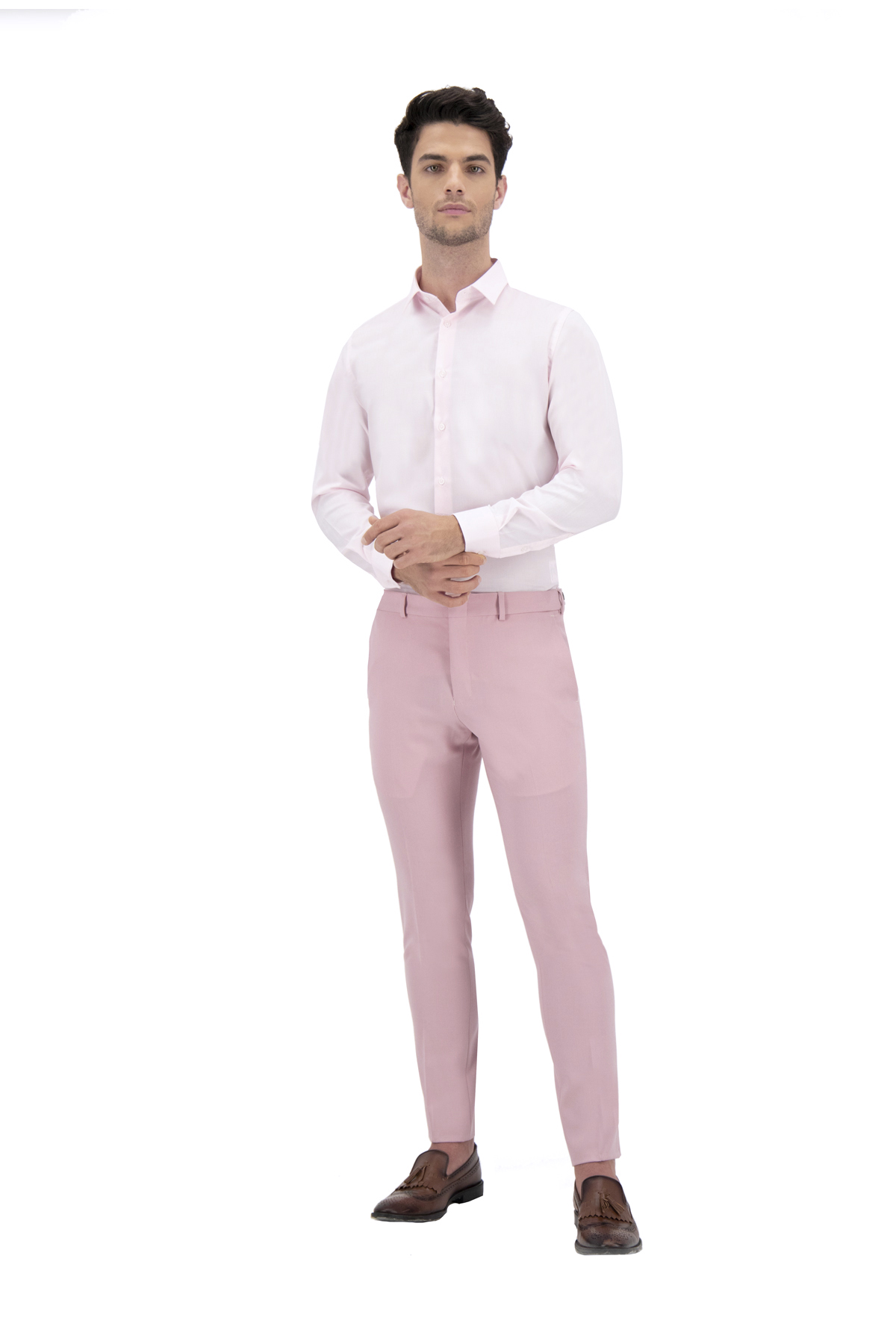 PANTALÓN VESTIR ROSA SLIM FIT LMENTAL image number null