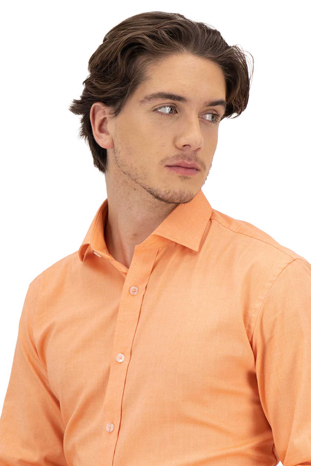 CAMISA CASUAL NARANJA CONTEMPORARY FIT LAMBERTI image number null