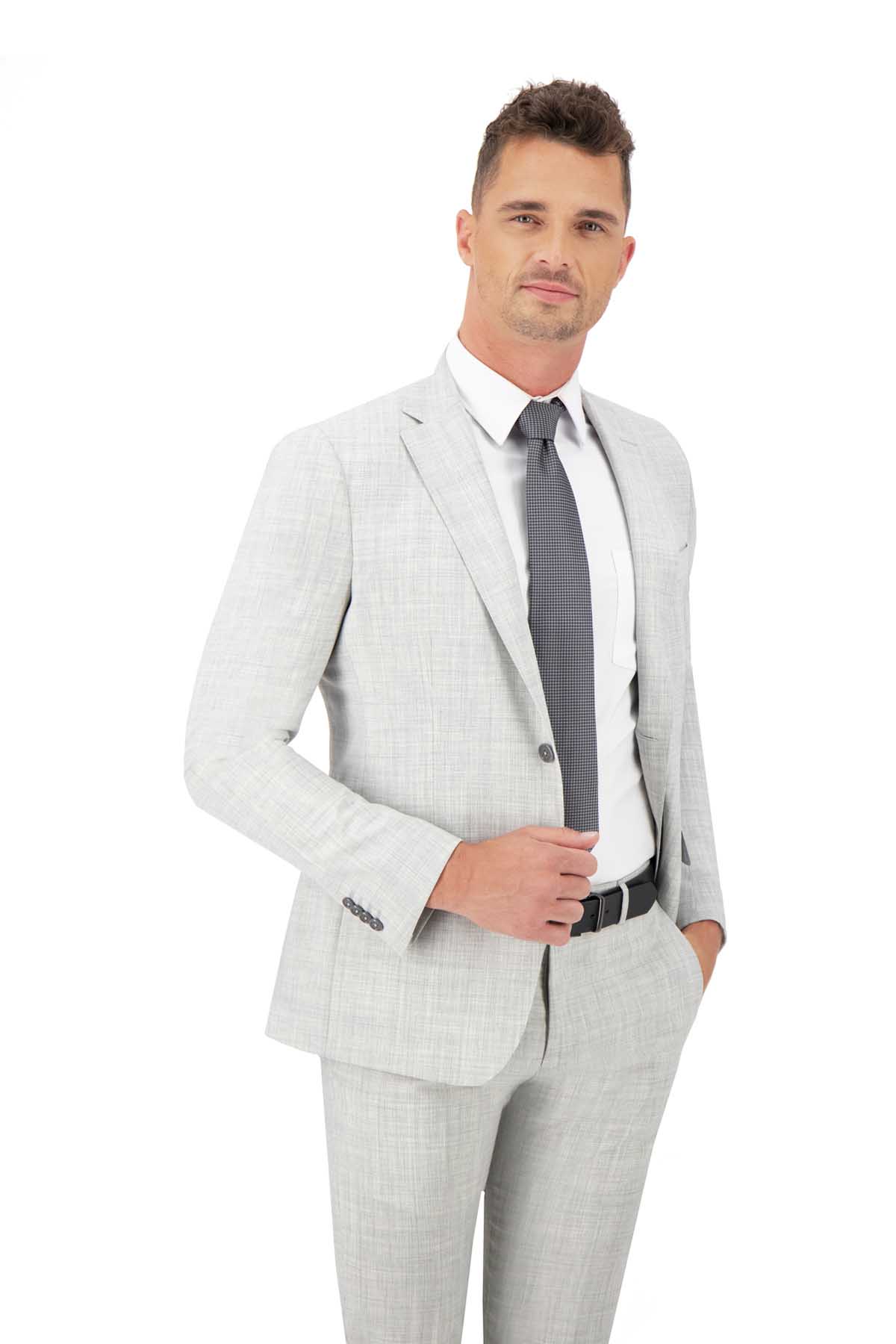 TRAJE GRIS SLIM FIT LAMBERTI image number null