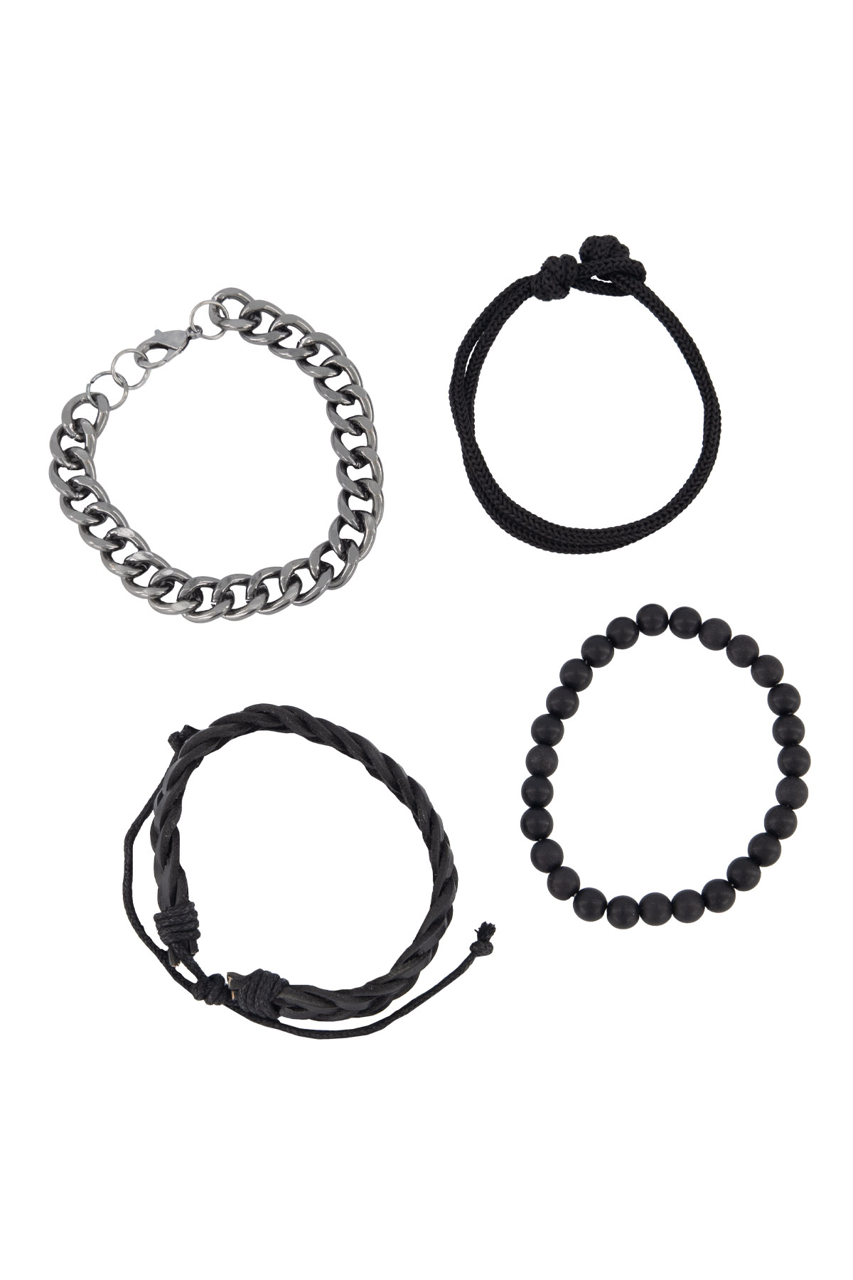 KIT PULSERAS COLOR NEGRO MENS FASHION image number null