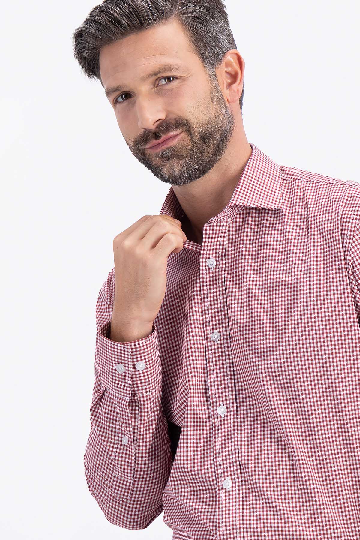 CAMISA CASUAL TENCEL EASY DRY ROJA CONTEMPORARY FIT LAMBERTI image number null