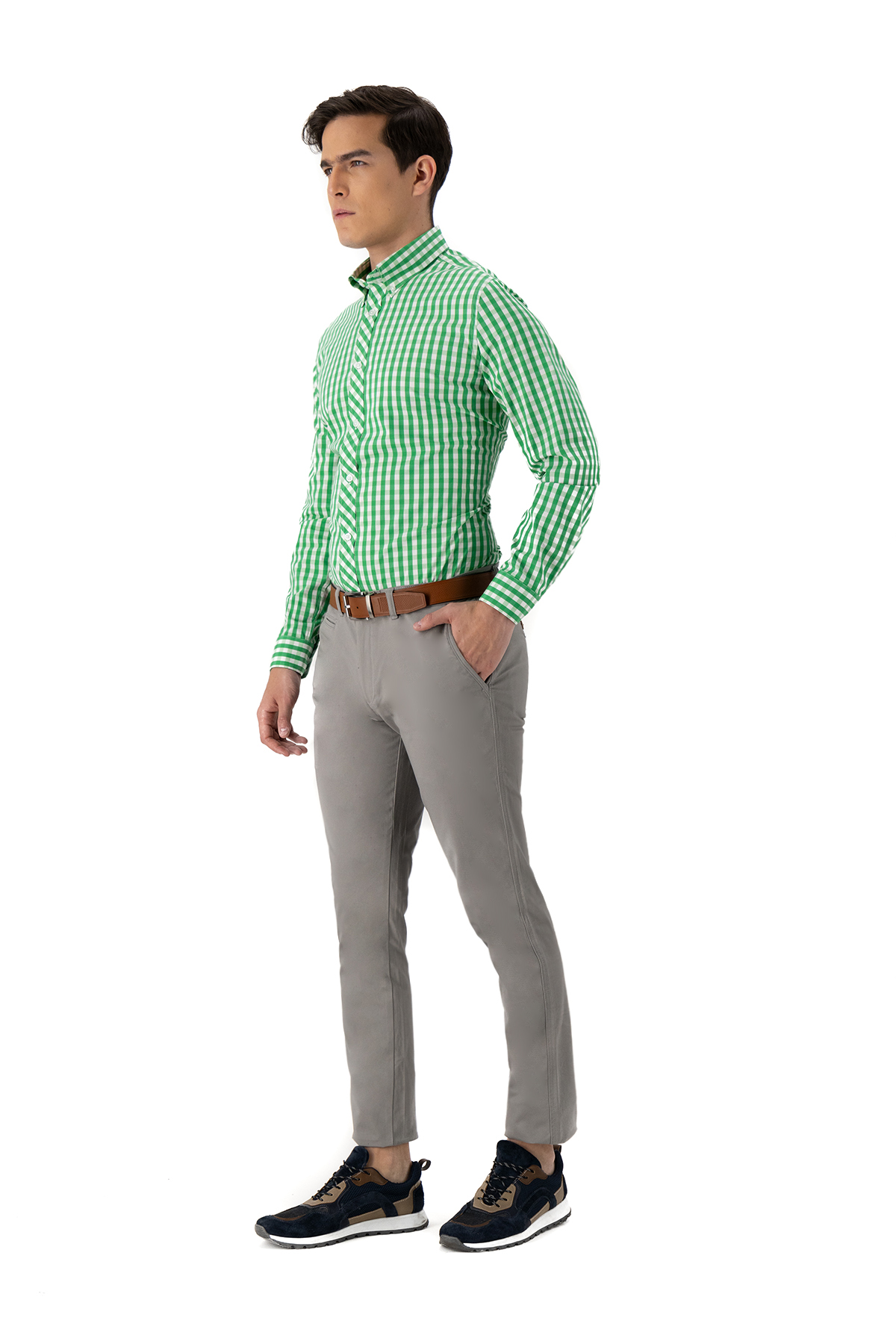 CAMISA SPORT VERDE SLIM FIT LMENTAL image number null