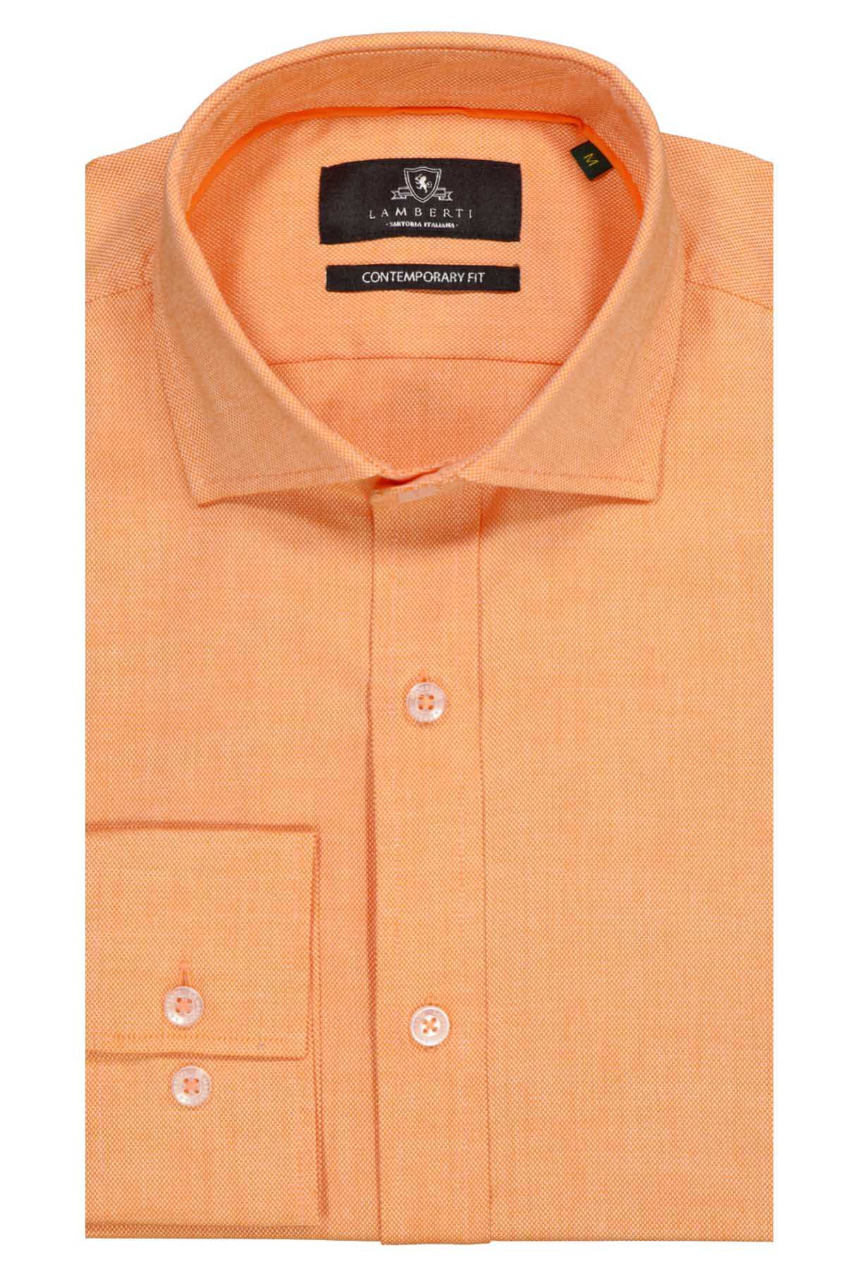 CAMISA CASUAL NARANJA CONTEMPORARY FIT LAMBERTI image number null