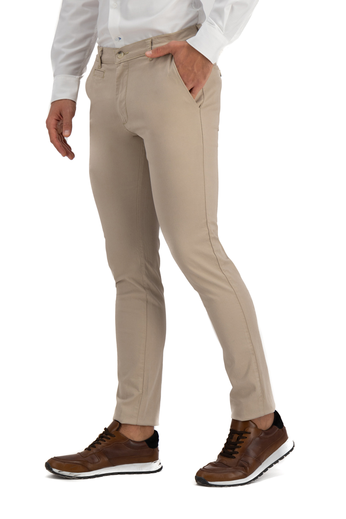 PANTALON SLIM BEIGE SLIM FIT LMENTAL image number null