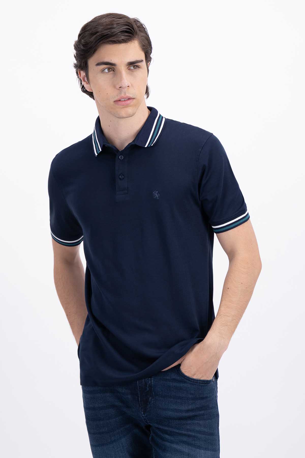 POLO AZUL NAVY CONTEMPORARY FIT LAMBERTI image number null