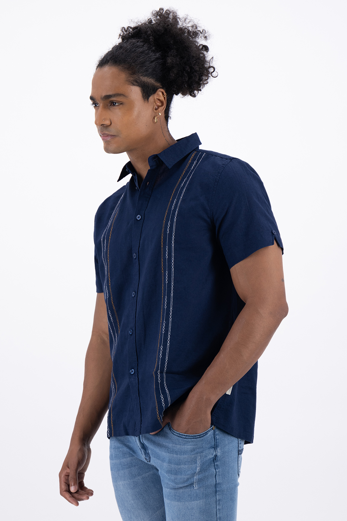 GUAYABERA CONTEMPORARY FIT MENS FASHION image number null