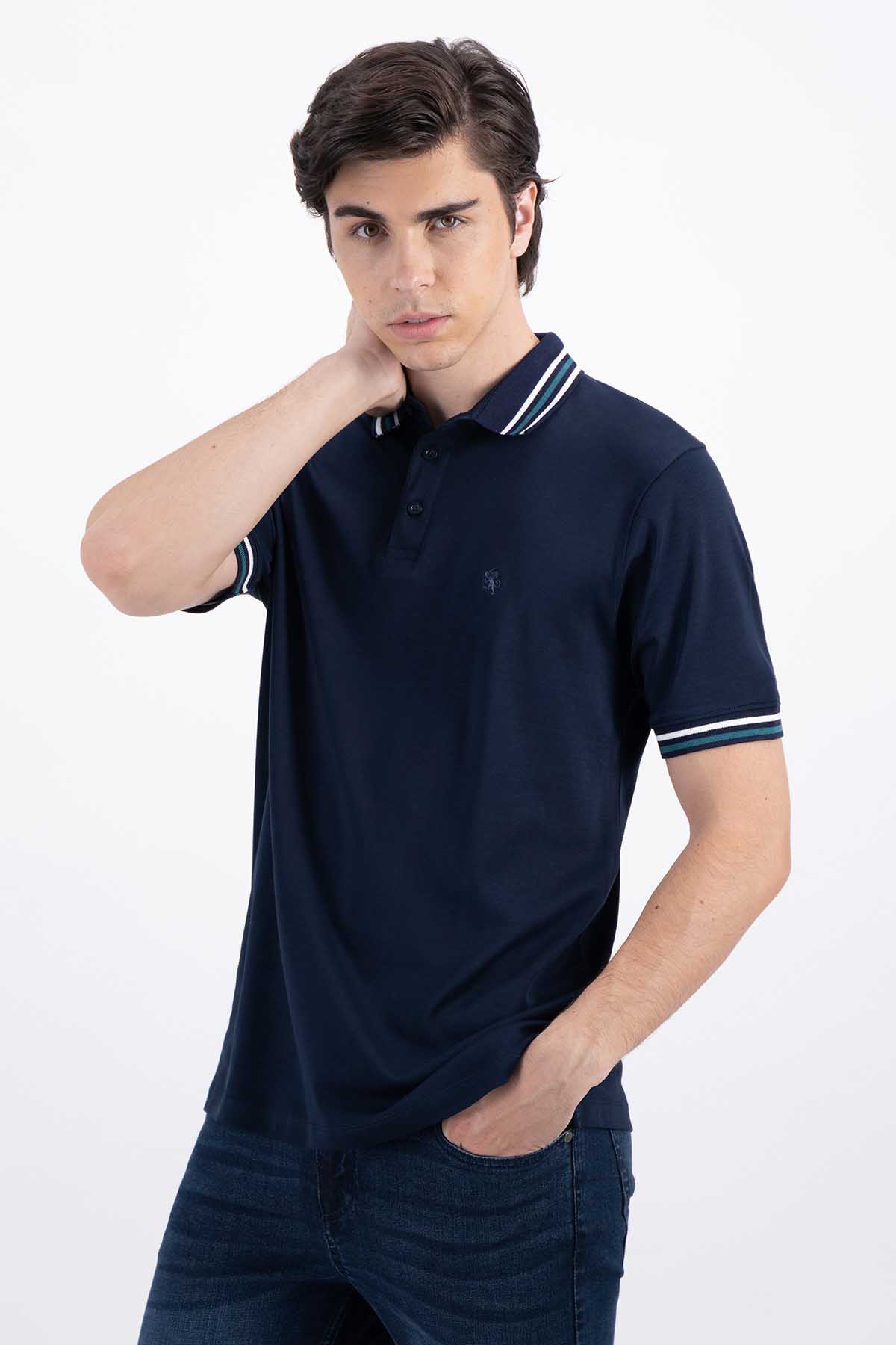 POLO AZUL NAVY CONTEMPORARY FIT LAMBERTI image number null