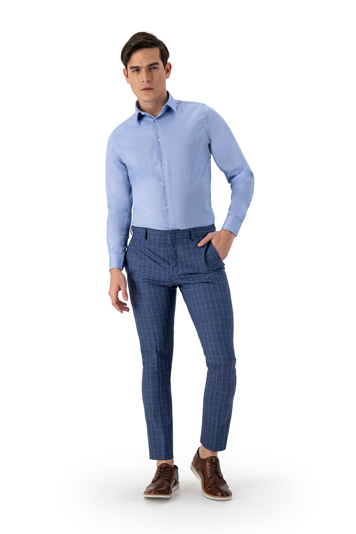 PANTALÓN VESTIR AZUL MARINO SLIM FIT LMENTAL image number null