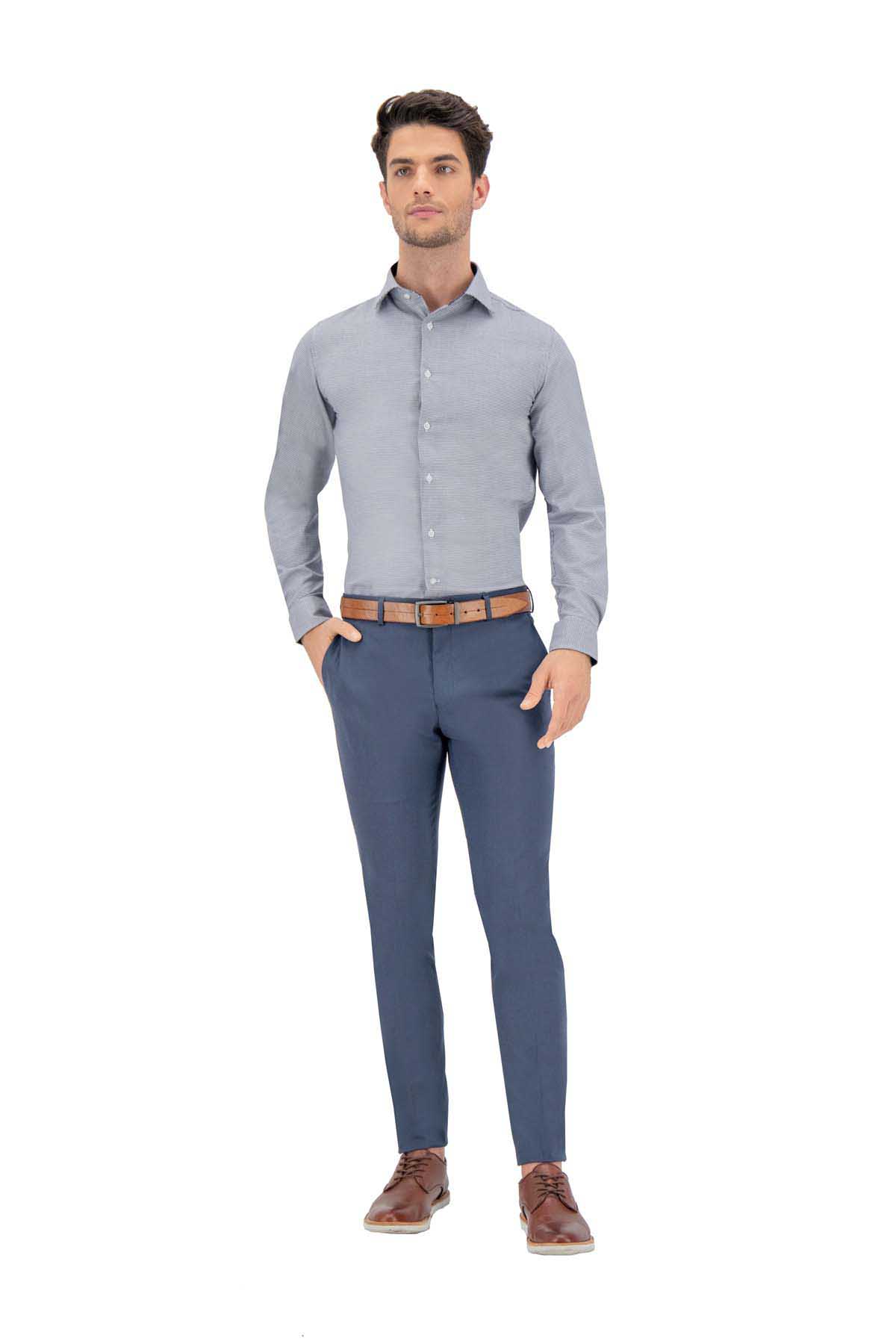 PANTALÓN VESTIR AZUL MARINO SLIM FIT LMENTAL image number null