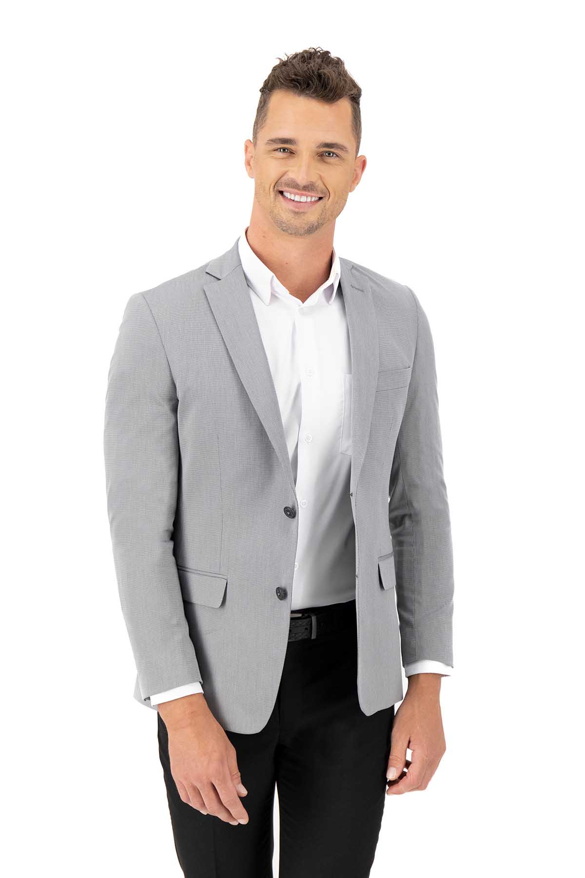 Grey blazer black t shirt best sale