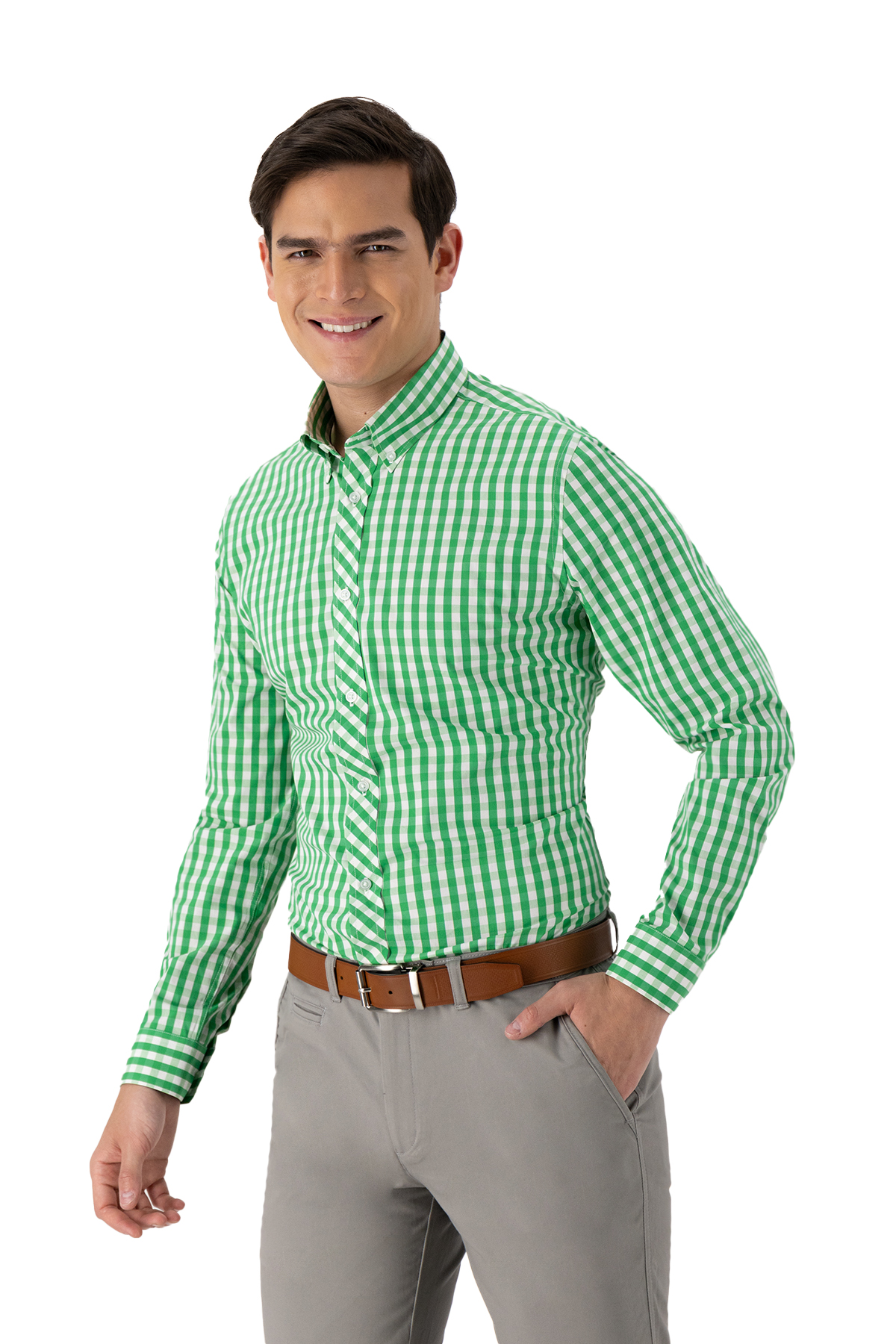 CAMISA SPORT VERDE SLIM FIT LMENTAL image number null