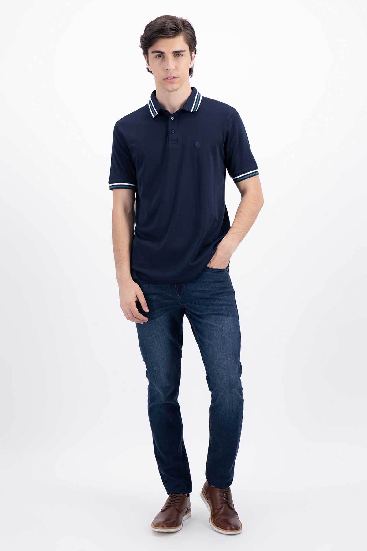 POLO AZUL NAVY CONTEMPORARY FIT LAMBERTI image number null