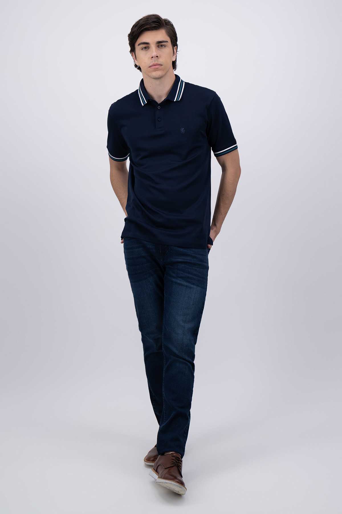 POLO AZUL NAVY CONTEMPORARY FIT LAMBERTI image number null