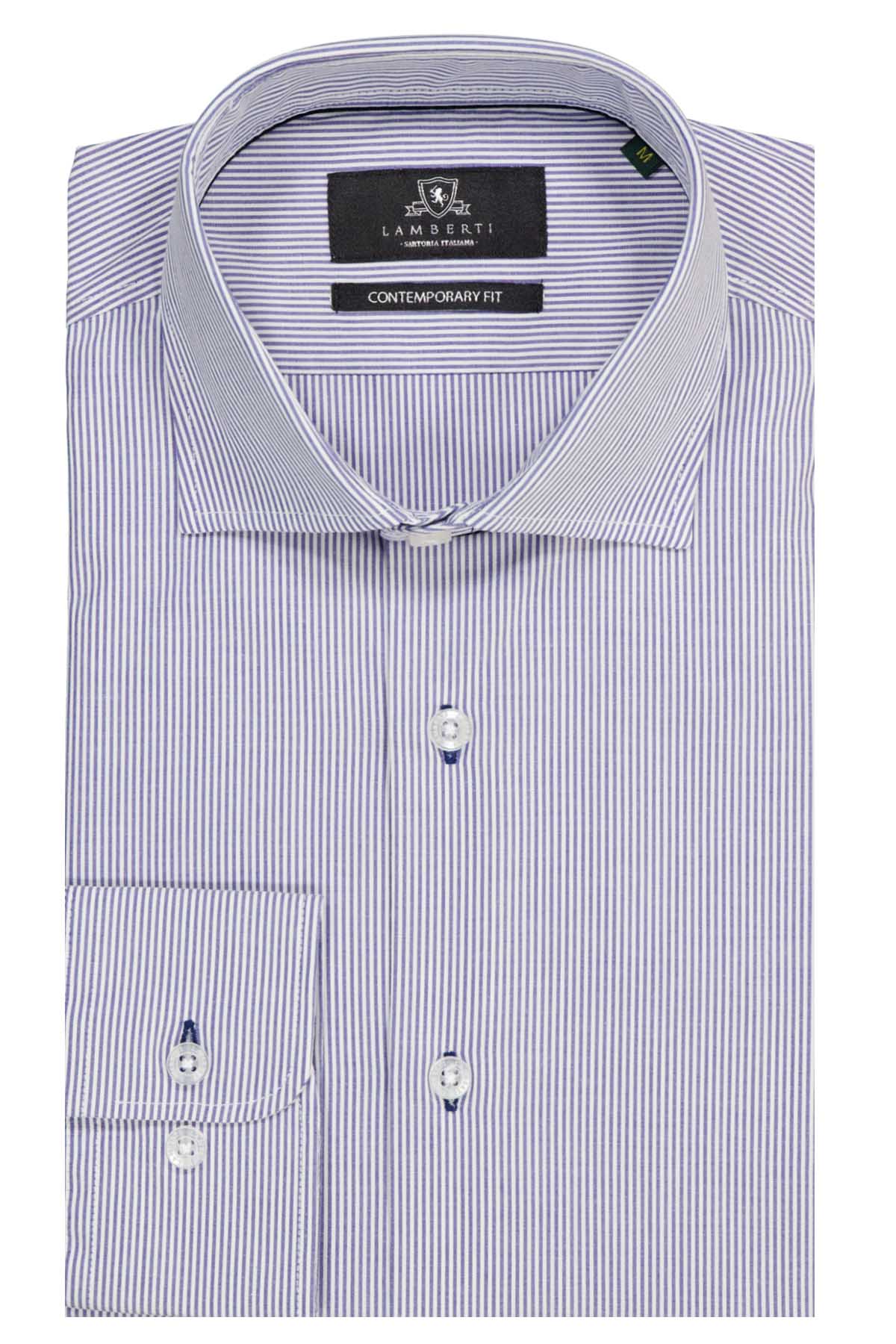 CAMISA CASUAL AZUL IMPERIAL CONTEMPORARY FIT LAMBERTI image number null