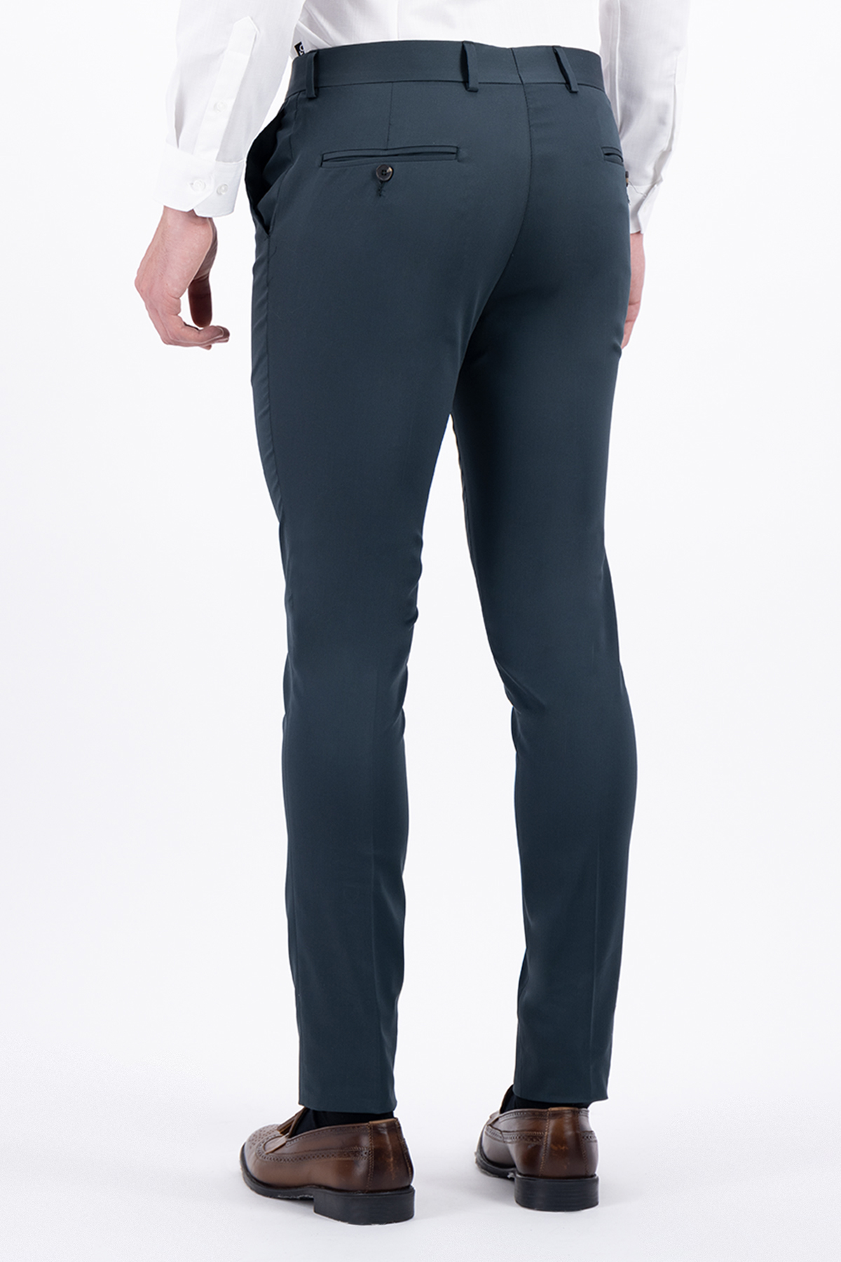 PANTALON VESTIR VERDE OBSCURO SKINNY FIT LMENTAL image number null