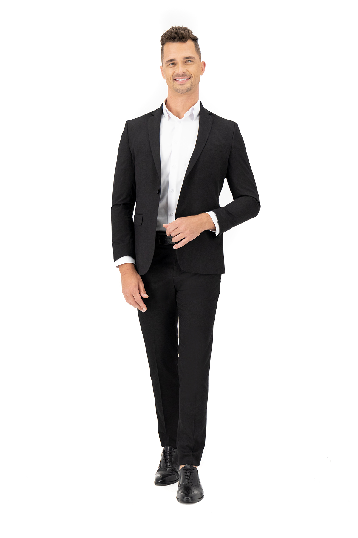  Maximos USA Pantalones de vestir slim fit premium para hombre,  color negro, Negro - : Ropa, Zapatos y Joyería