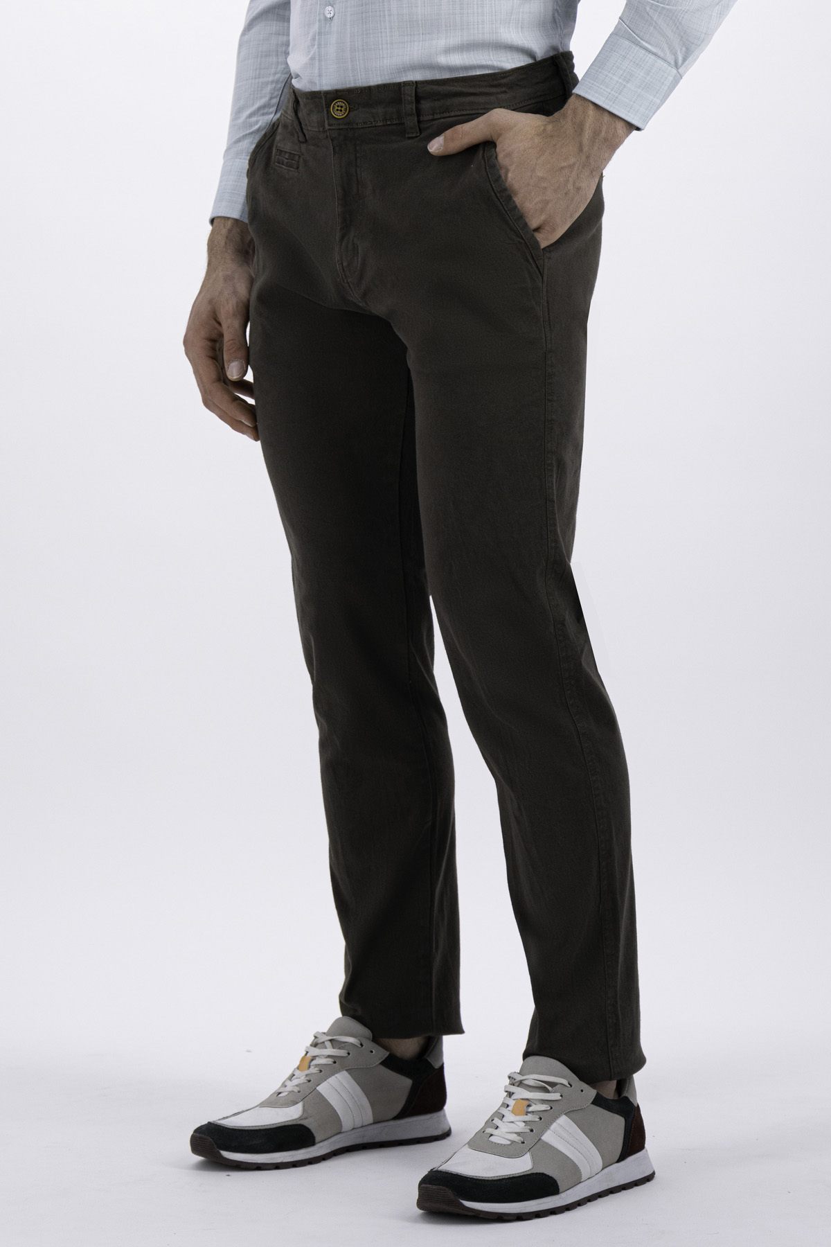 PANTALÓN CASUAL VERDE OLIVA CONTEMPORARY FIT LAMBERTI