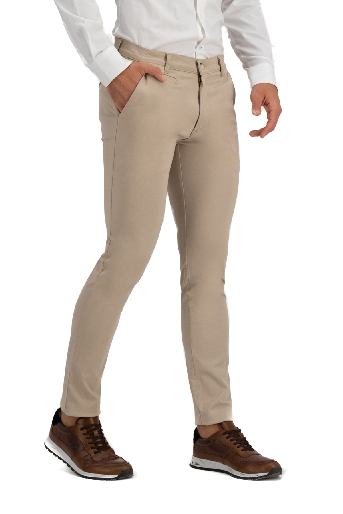 PANTALON SLIM BEIGE SLIM FIT LMENTAL image number null