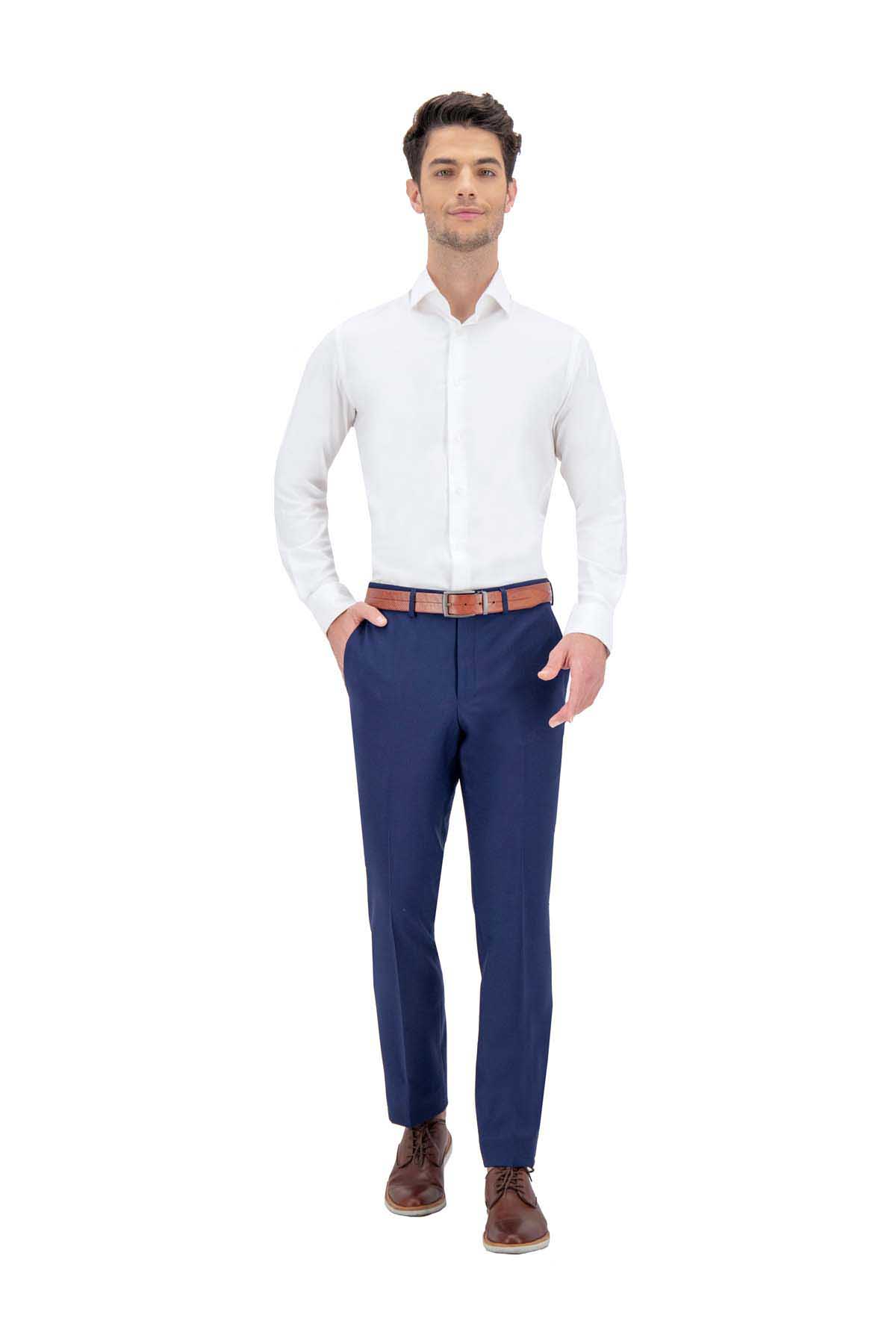 PANTALÓN VESTIR AZUL MODERN FIT LAMBERTI image number null