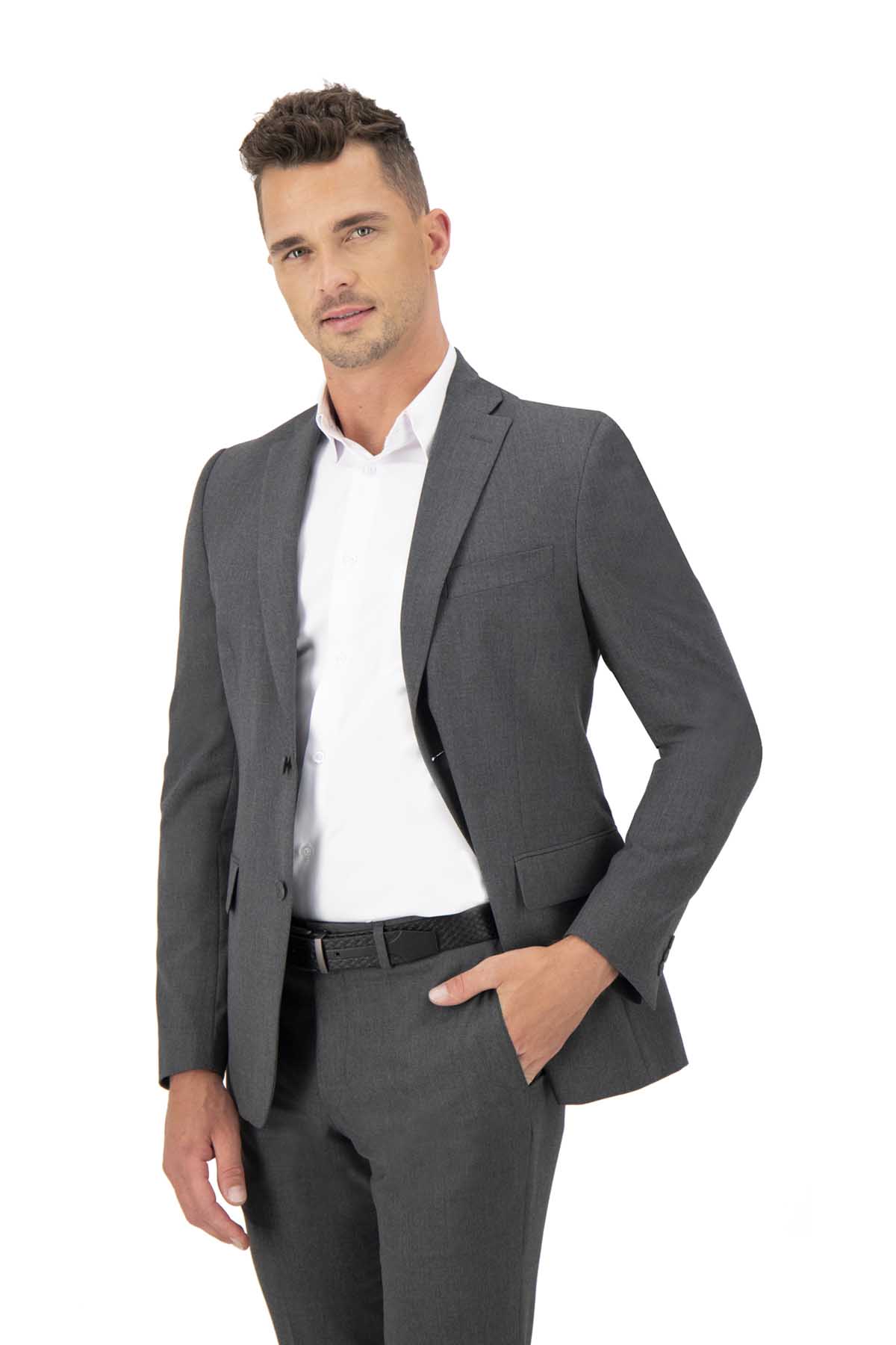 TRAJE GRIS OXFORD CONTEMPORANEO FIT SONNETI UO image number null