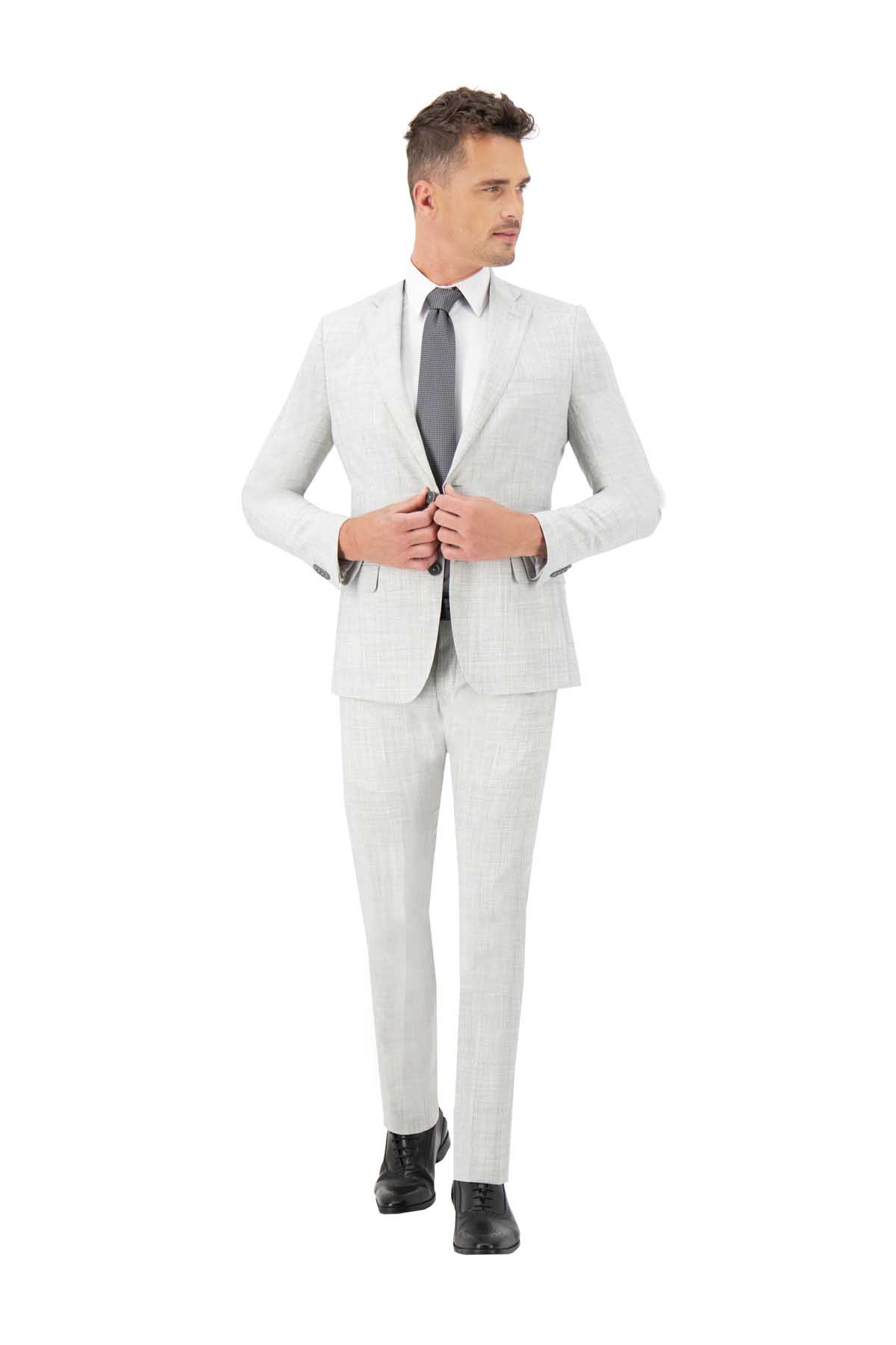 TRAJE GRIS SLIM FIT LAMBERTI image number null